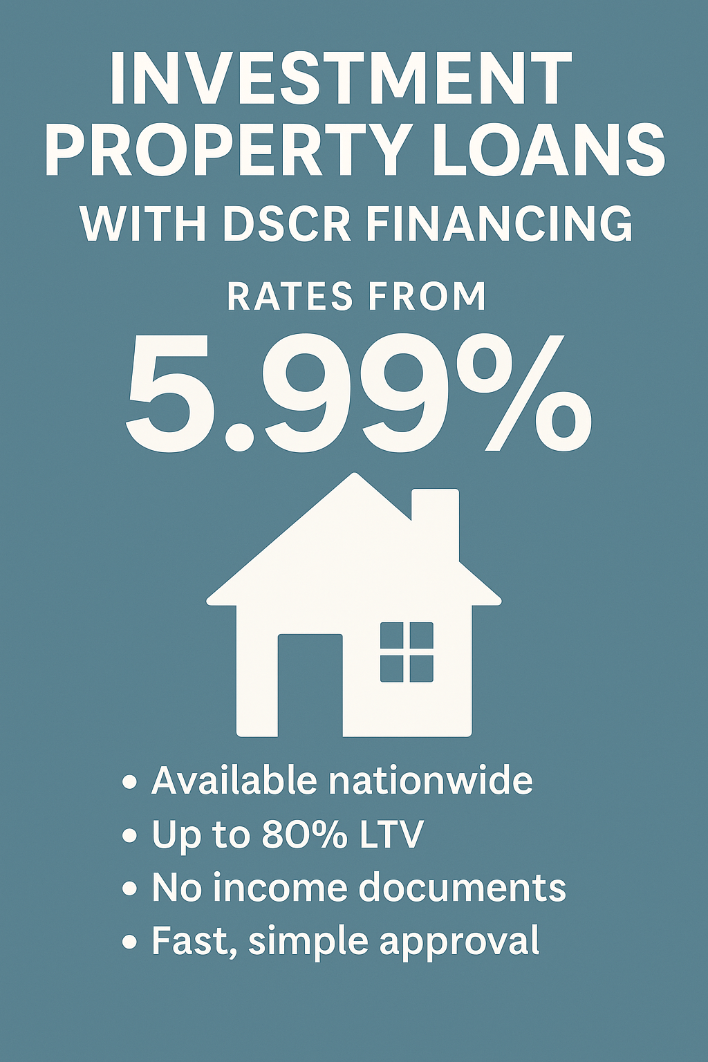 Nationwide Investment Property Loans Starting at 5.99%